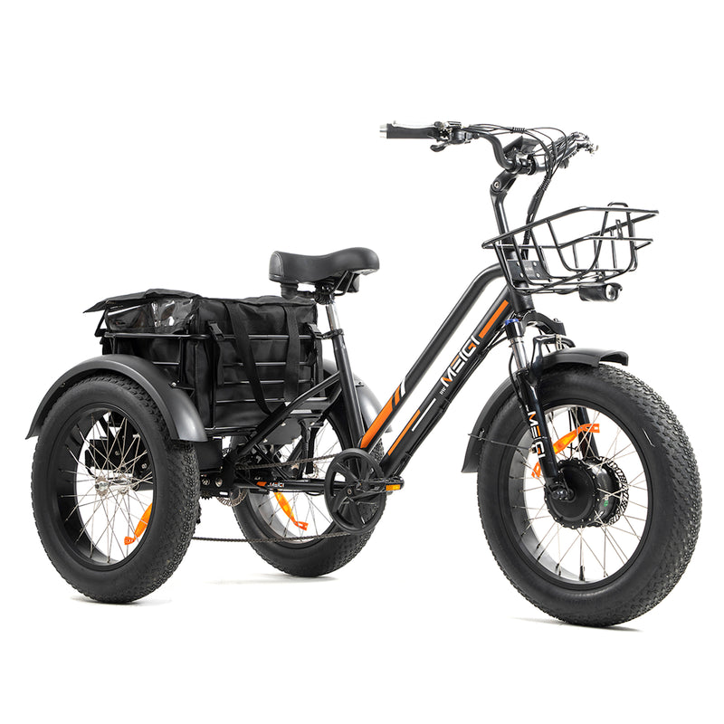 Free shipping fat tire electric tricycle 750w bafang motor etrikes with 18.2ah removable battery Fat tire cargo electric tricycle for adult shimano 7 speed
