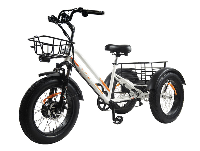 Free shipping fat tire electric tricycle 750w bafang motor etrikes with 18.2ah removable battery Fat tire cargo electric tricycle for adult shimano 7 speed